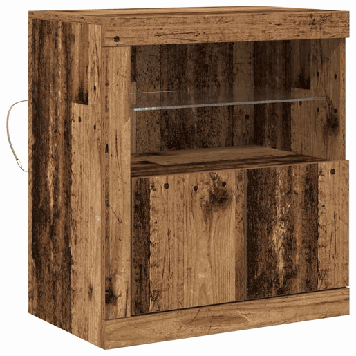 Aparador - Bufete - Móvei de apoio LED Castanho 60,5 x 37 x 67 cm Madeira processada pt4173