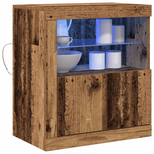 Aparador - Bufete - Móvei de apoio LED Castanho 60,5 x 37 x 67 cm Madeira processada pt4173