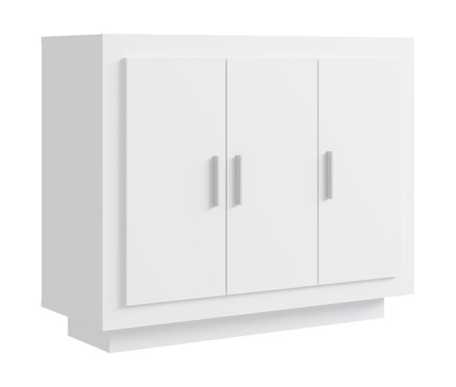 Aparador - mueble de almacenamiento de madera contrachapada blanco 92x35x75 cm es2532