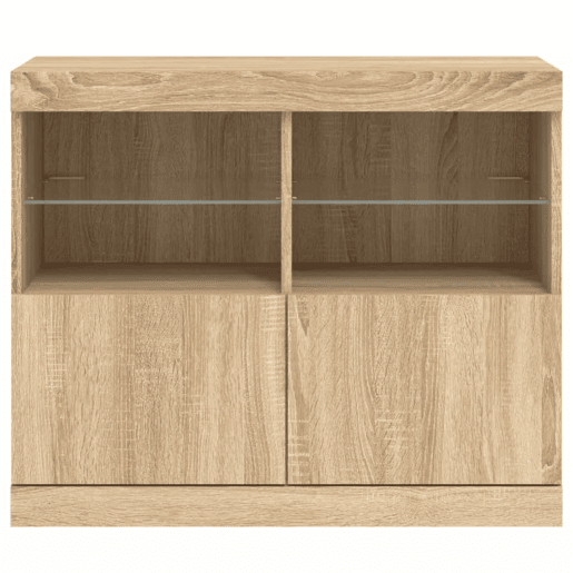 Aparador - Bufete - Móvei de apoio com luzes LED 81x37x67 cm carvalho sonoma pt2088
