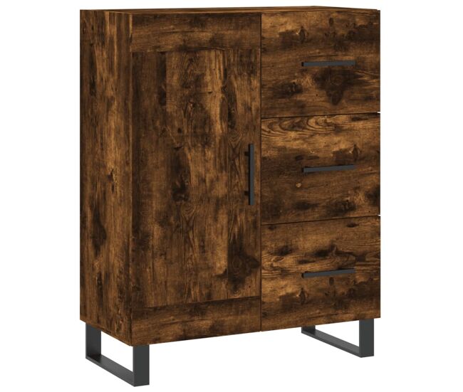 Aparador - mueble de almacenamiento de madera de ingeniería roble ahumado 69,5x34x90 cm es3629