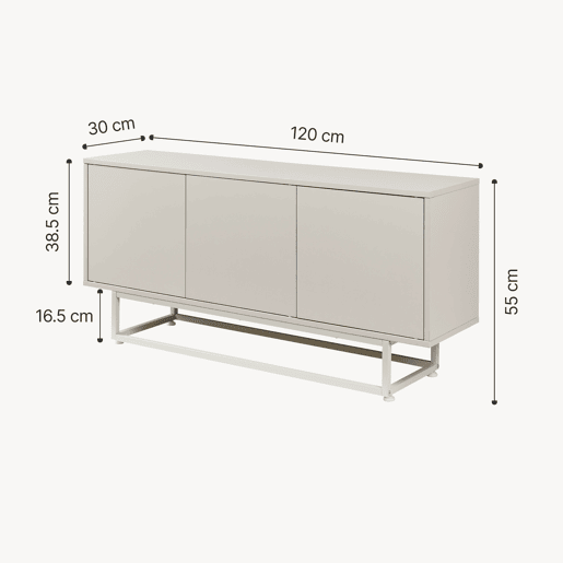 Armário baixo Boxholm com 3 portas 120x30x55 cm Cor areia en.casa Armário baixo Boxholm com 3 portas 120x30x55 cm Cor areia en.casa