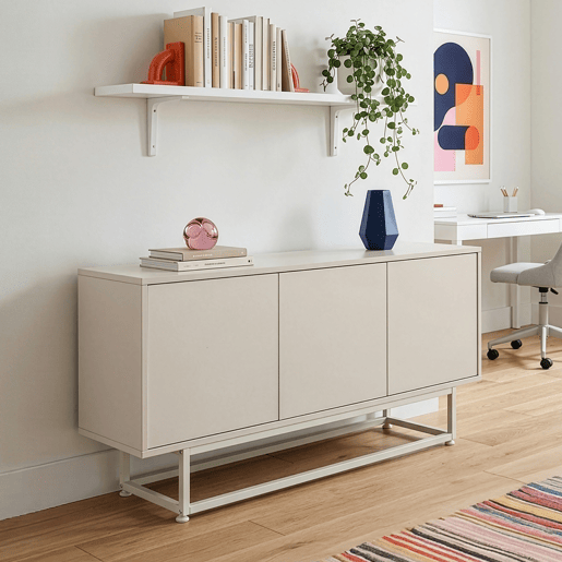 Armário baixo Boxholm com 3 portas 120x30x55 cm Cor areia en.casa Armário baixo Boxholm com 3 portas 120x30x55 cm Cor areia en.casa