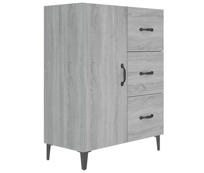 Aparador - mueble de almacenamiento de madera de ingeniería gris sonoma 69,5x34x90 cm es3434