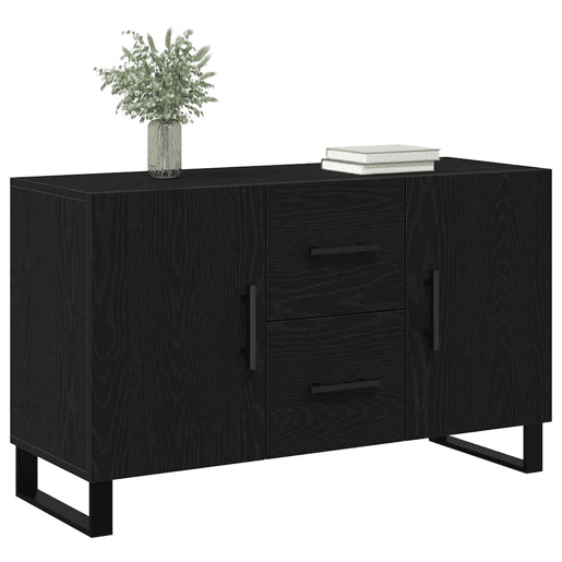 Bufete - Móvei de apoio Carvalho Preto 100 x 36 x 60 cm Madeira processada pt4947