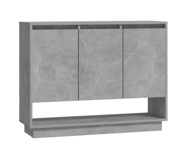 Aparador - mueble de almacenamiento de madera contrachapada gris hormigón 97x31x75 cm es2855