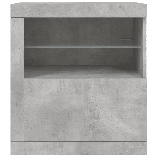Aparador - Bufete - Móvei de apoio com luzes LED 60,5x37x67 cm cinzento cimento pt1964