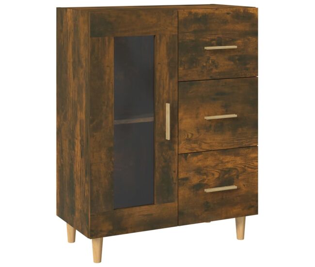 Aparador - mueble de almacenamiento de madera de ingeniería roble ahumado 69,5x34x90 cm es3617