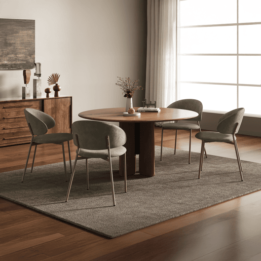 Conjunto de 4 cadeiras de jantar Lipis estofadas metal têxtil Verde en.casa Conjunto de 4 cadeiras de jantar Lipis estofadas metal têxtil Verde en.casa