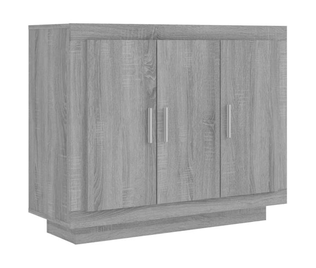 Aparador - mueble de almacenamiento de madera contrachapada gris sonoma 92x35x75 cm es2930