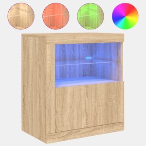 Aparador - Bufete - Móvei de apoio com luzes LED 60,5x37x67 cm carvalho sonoma pt2083