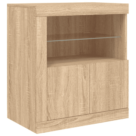 Aparador - Bufete - Móvei de apoio com luzes LED 60,5x37x67 cm carvalho sonoma pt2083
