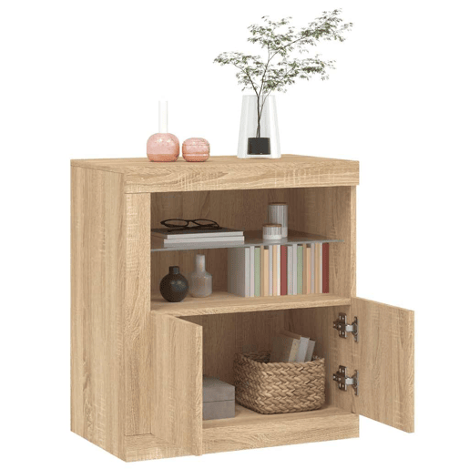 Aparador - Bufete - Móvei de apoio com luzes LED 60,5x37x67 cm carvalho sonoma pt2083