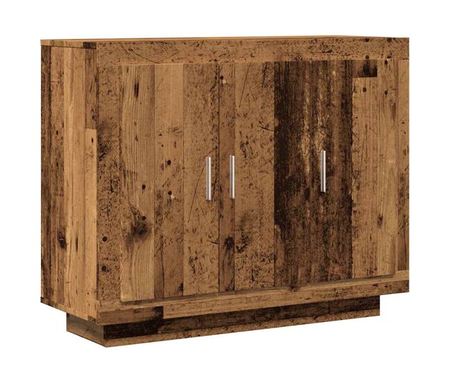 Aparador - mueble de almacenamiento de madera de ingeniería envejecida 92x35x75 cm es3260