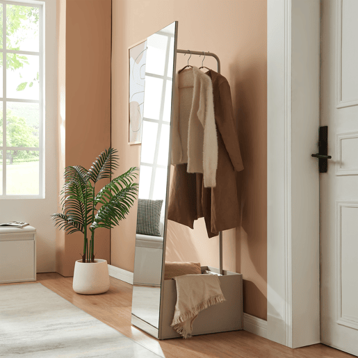 Espelho de corpo inteiro Saden com suporte 165x40x51cm Areia en.casa