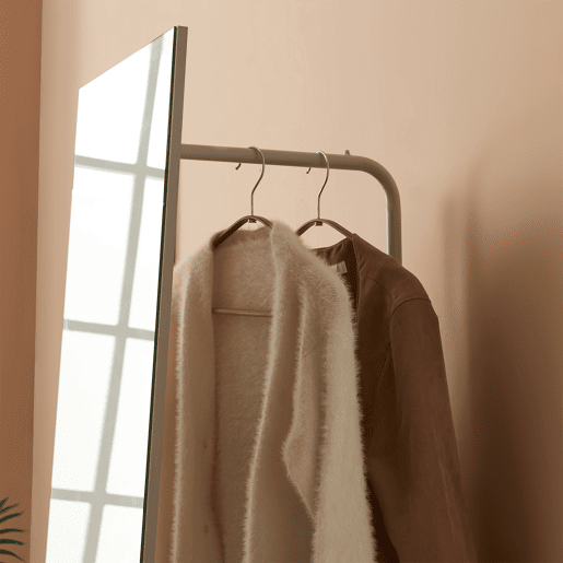 Espelho de corpo inteiro Saden com suporte 165x40x51cm Areia en.casa