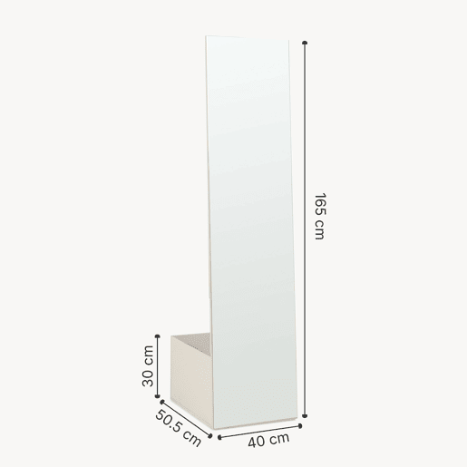 Espelho de corpo inteiro Saden com suporte 165x40x51cm Areia en.casa