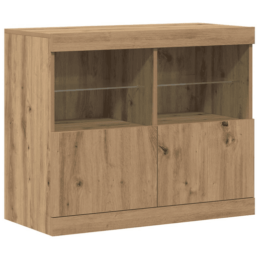 Aparador - Bufete - Móvei de apoio LED Castanho 81 x 37 x 66,5 cm Madeira processada pt4178