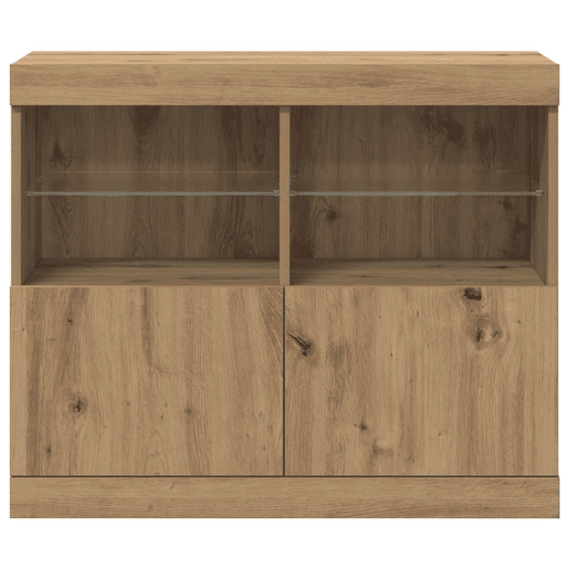 Aparador - Bufete - Móvei de apoio LED Castanho 81 x 37 x 66,5 cm Madeira processada pt4178