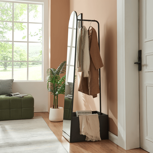 Espelho de corpo inteiro Kuonta com suporte 165x40x51cm Preto en.casa