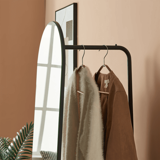 Espelho de corpo inteiro Kuonta com suporte 165x40x51cm Preto en.casa