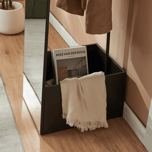 Espelho de corpo inteiro Kuonta com suporte 165x40x51cm Preto en.casa