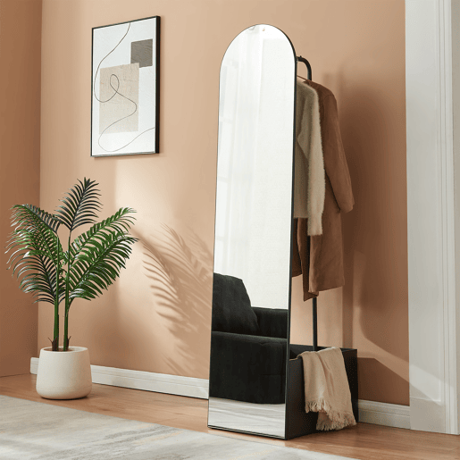 Espelho de corpo inteiro Kuonta com suporte 165x40x51cm Preto en.casa
