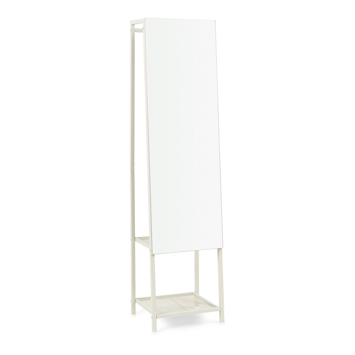 Espejo de pie y perchero 2 en 1 klilbojle 160x40x35 cm - oatmeal [en.casa]
