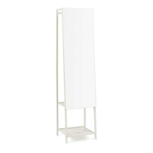 Espelho de corpo inteiro 2 em 1 Klilbojle com 2 prateleiras 160x40x35cm Areia en.casa
