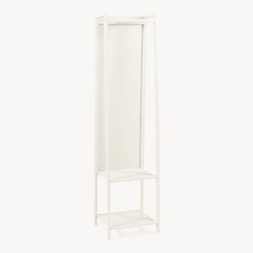 Espelho de corpo inteiro 2 em 1 Klilbojle com 2 prateleiras 160x40x35cm Areia en.casa