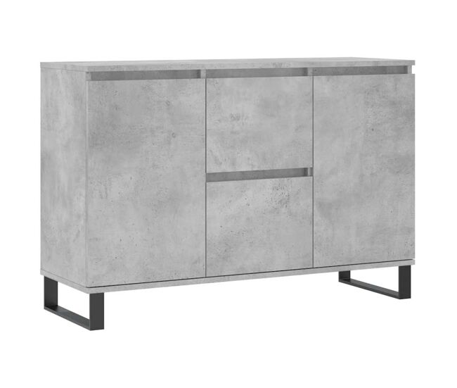 Aparador - mueble de almacenamiento de madera de ingeniería gris hormigón 101,5x35x70 cm es3280