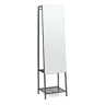 Espelho de corpo inteiro 2 em 1 Klilbojle com 2 prateleiras 160x40x35cm Preto en.casa