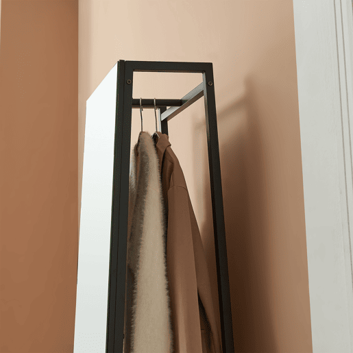 Espelho de corpo inteiro 2 em 1 Klilbojle com 2 prateleiras 160x40x35cm Preto en.casa