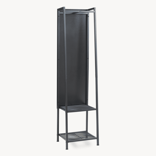 Espelho de corpo inteiro 2 em 1 Klilbojle com 2 prateleiras 160x40x35cm Preto en.casa
