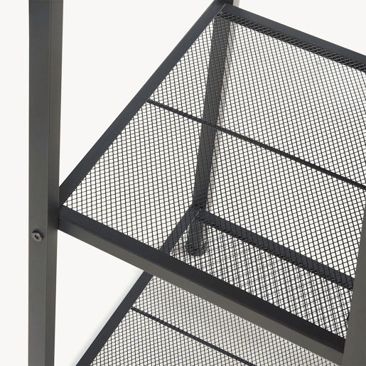 Espelho de corpo inteiro 2 em 1 Klilbojle com 2 prateleiras 160x40x35cm Preto en.casa