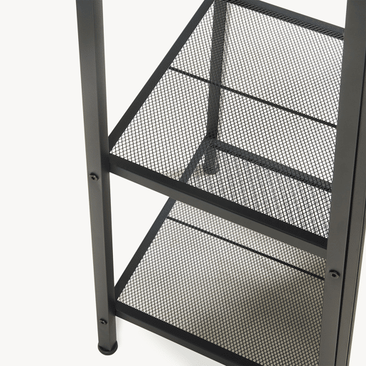 Espelho de corpo inteiro 2 em 1 Frenraby com prateleiras 165x40x35 cm Preto en.casa
