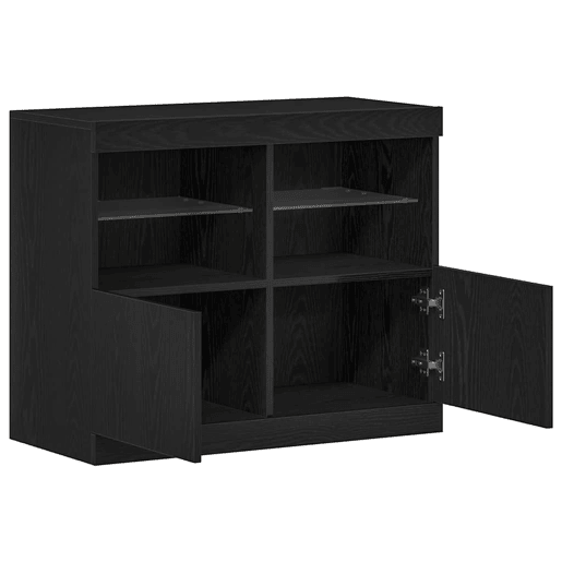 Aparador - Bufete - Móvei de apoio LED Preto 81 x 37 x 66,5 cm Madeira processada pt4183