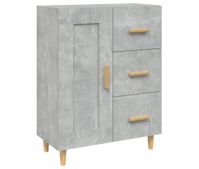 Aparador - mueble de almacenamiento de madera contrachapada gris hormigón 69,5x34x90 cm es2820