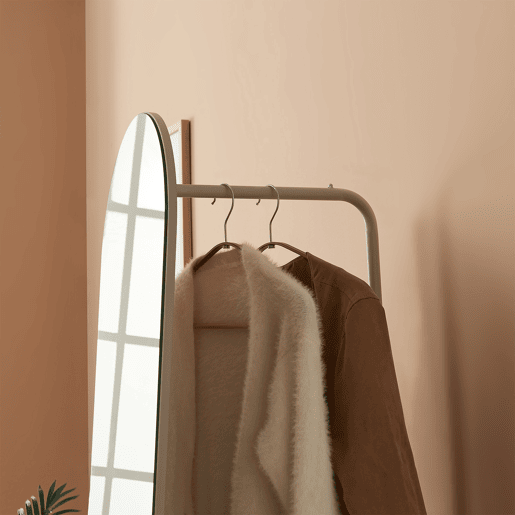 Espelho de corpo inteiro Kuonta com suporte 165x40x51cm Areia en.casa