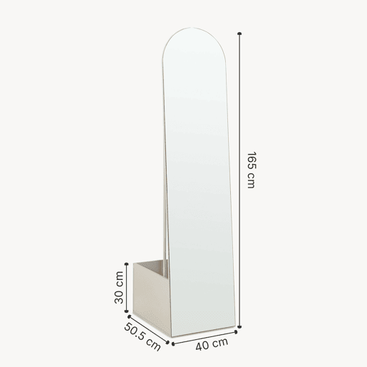 Espelho de corpo inteiro Kuonta com suporte 165x40x51cm Areia en.casa
