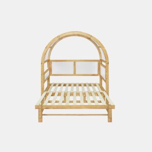 Cama infantil 140x200 - extensível com cama extra e teto arqueado - branconatural