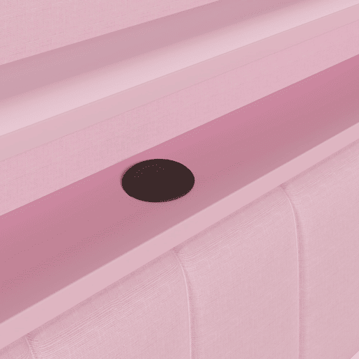 Cama nido estofada 140x200 - USB LED com secretária - Rosa