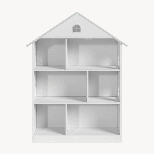 Prateleira infantil Vipsali em forma de casa MDF 107x83x30cm - Branco  Verde en.casa