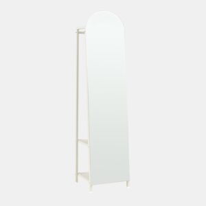 Espelho de corpo inteiro 2 em 1 Frenraby com prateleiras 165x40x35 cm - Areia en.casa