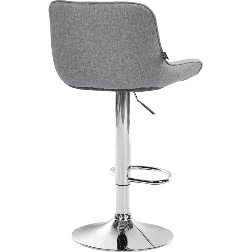 Conjunto de 2 banquetas giratórias ergonômicas com costura decorativa em tecido cinza e estrutura de metal cromado 10_0006200
