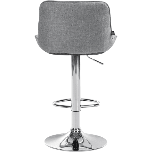 Conjunto de 2 banquetas giratórias ergonômicas com costura decorativa em tecido cinza e estrutura de metal cromado 10_0006200