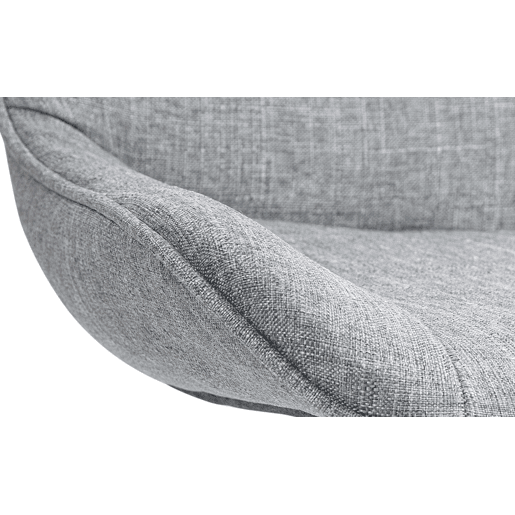 Conjunto de 2 banquetas giratórias ergonômicas com costura decorativa em tecido cinza e estrutura de metal cromado 10_0006200