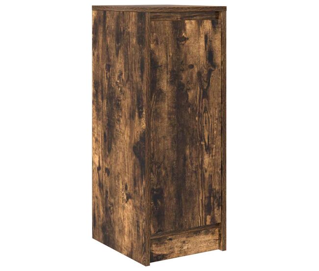 Aparador - mueble de almacenamiento roble ahumado 29,5x34x76 cm madera de ingeniería es4846