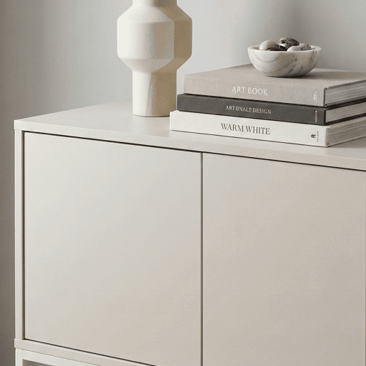 Armário baixo Boxholm com 3 portas 160x30x57 cm Cor areia en.casa