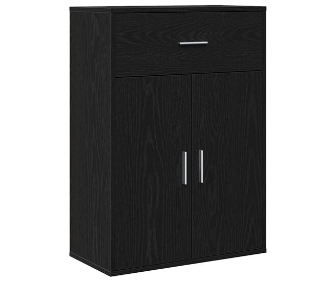 Aparador - mueble de almacenamiento roble negro 60 x 30 x 84 cm madera de ingeniería es4980